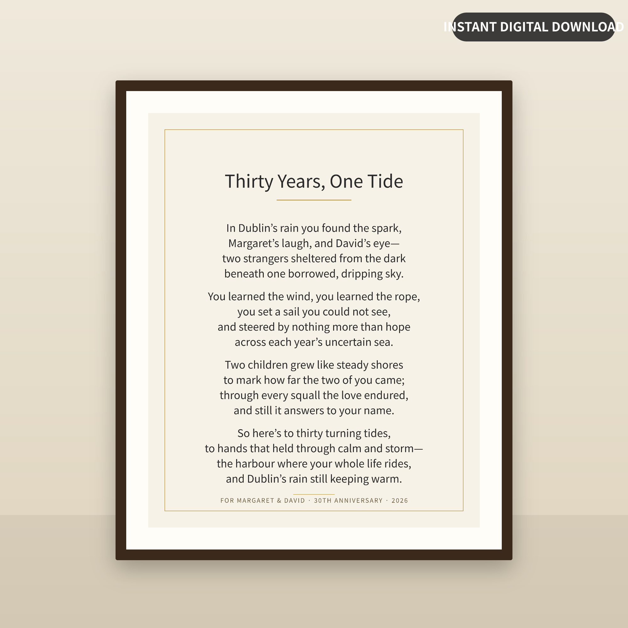 Classic Ivory poem print mockup