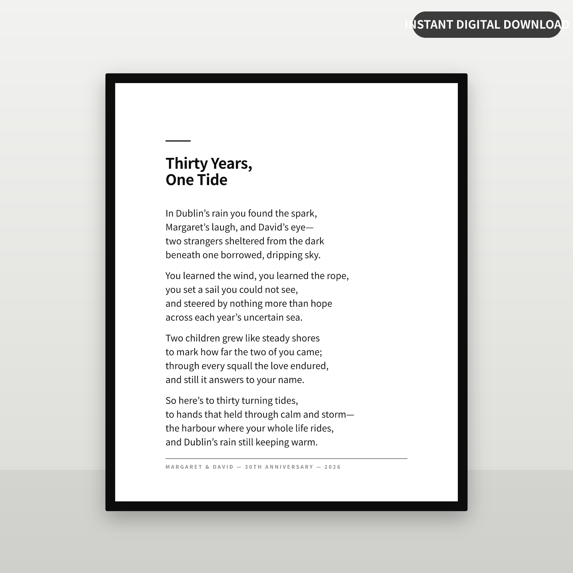 Modern Mono poem print mockup
